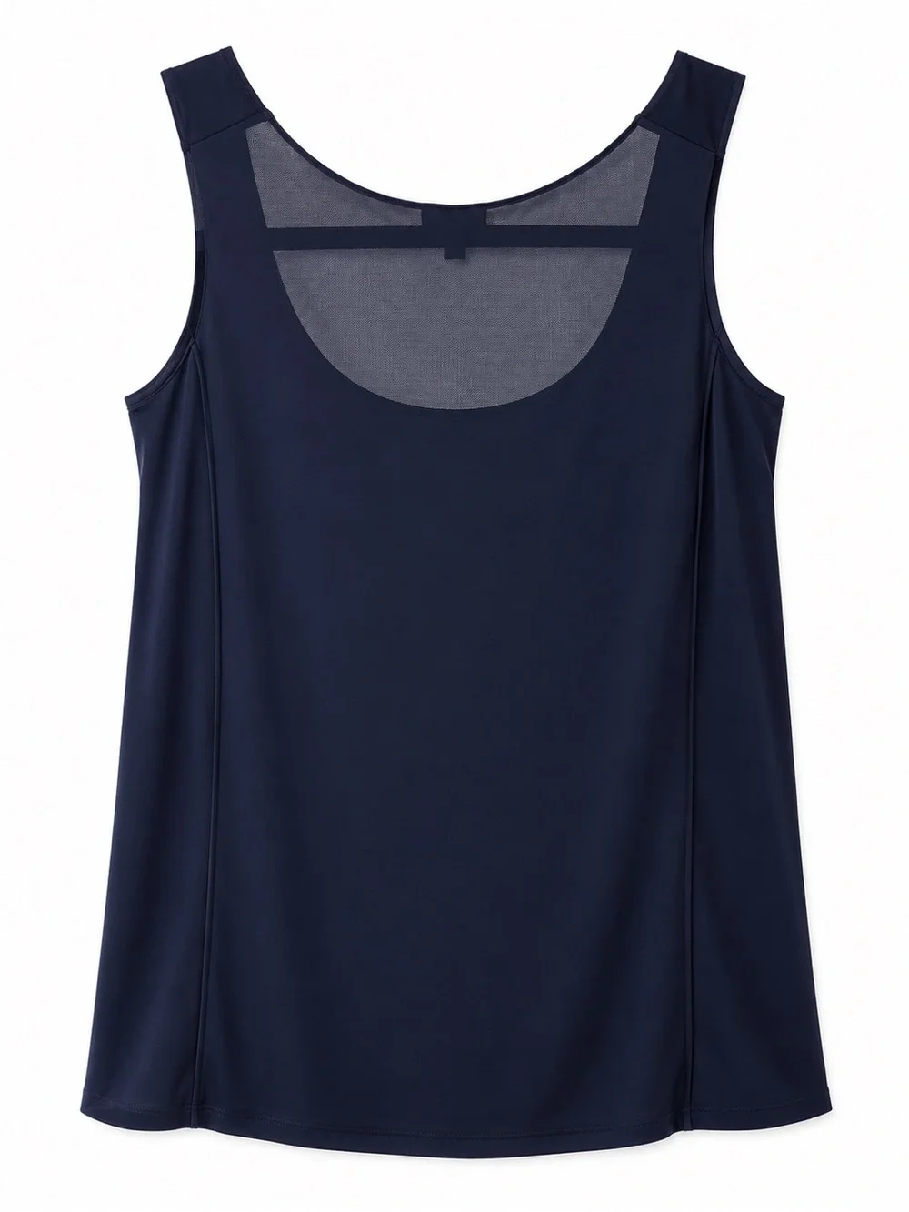 Tory Burch Navy Sheer Mesh Sleeveless Top S